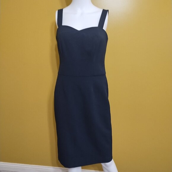 W by Worth Sleeveless Black Sheath Dress with Double Zipper Size 4 Made in USA - Picture 1 of 6